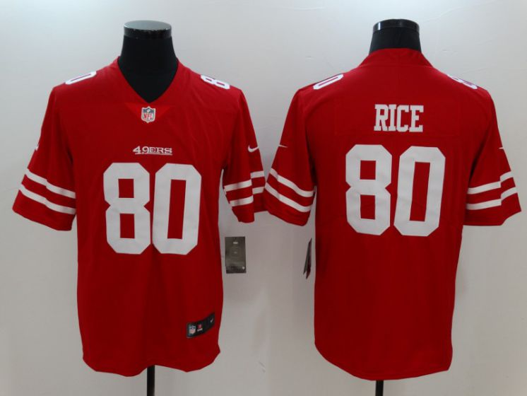 Men San Francisco 49ers #80 Rice Red Nike Vapor Untouchable Limited NFL Jerseys->san francisco 49ers->NFL Jersey